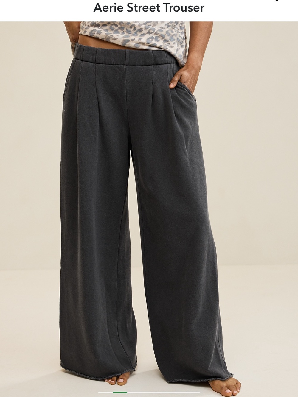 aerie Charcoal Wide-Leg Lounge Pants